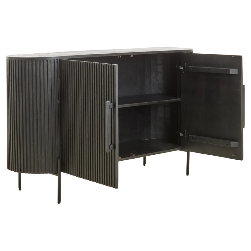 Sideboard DUMOSI Holz schwarz 140x40x78cm