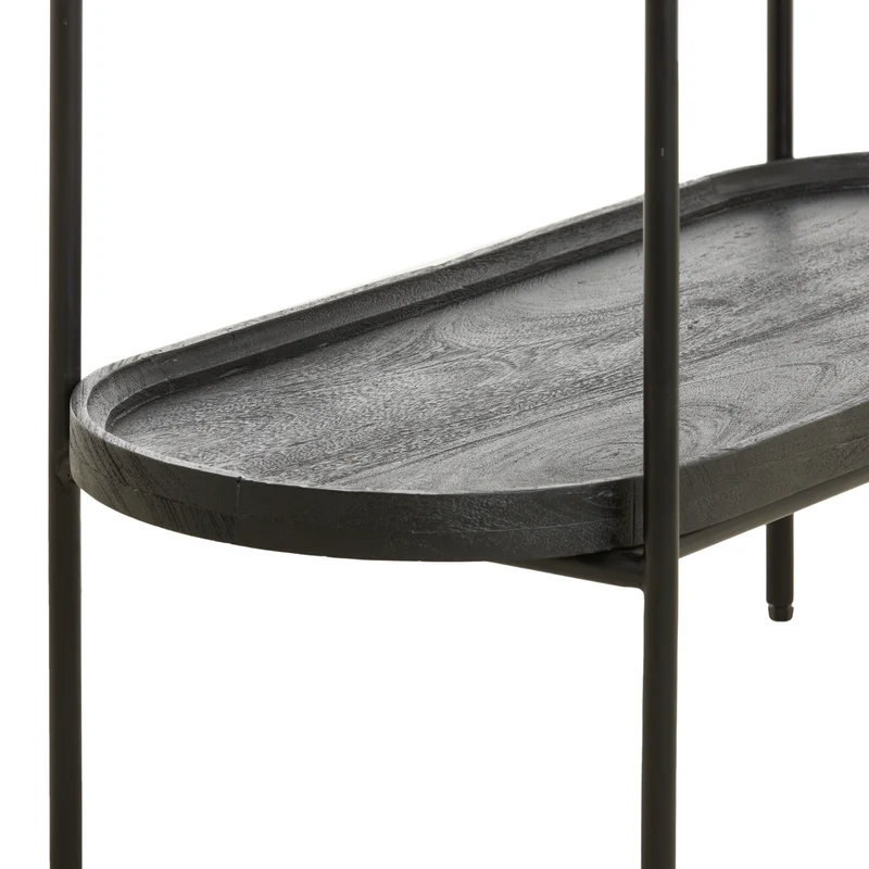Highboard DUMOSI Mangoholz schwarz 100x40x165cm
