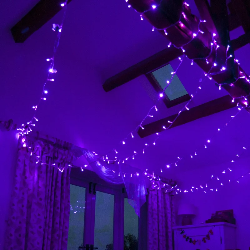 Core Connect 40m 400er LED Lichterkette lila koppelbar transparentes Kabel