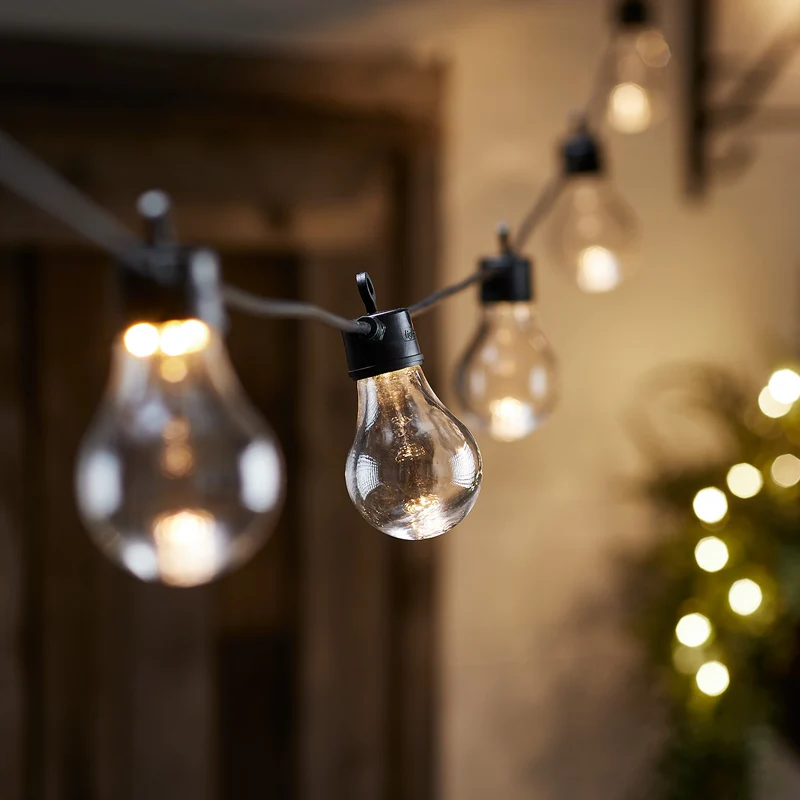 Core Connect 30m 60er Party Lichterkette warmweiß koppelbar schwarzes Kabel