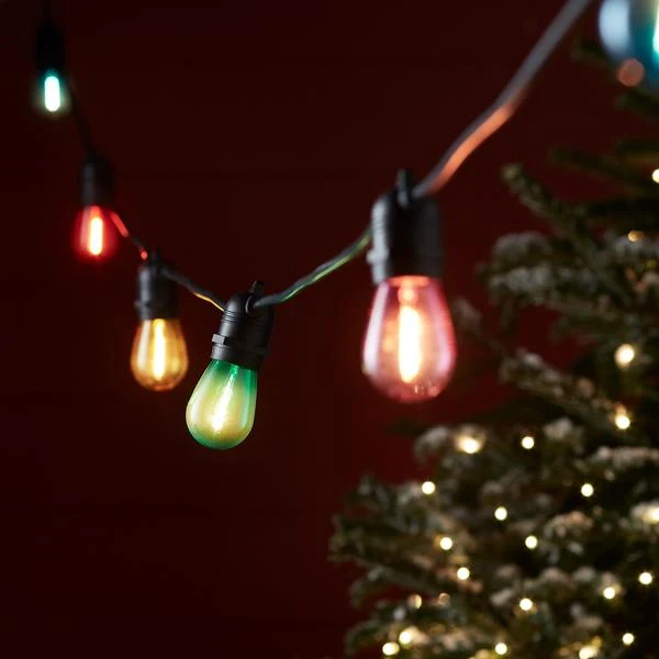 Ultimate Connect 15m 30er LED Lichterkette Glühbirnen bunt koppelbar schwarzes Kabel