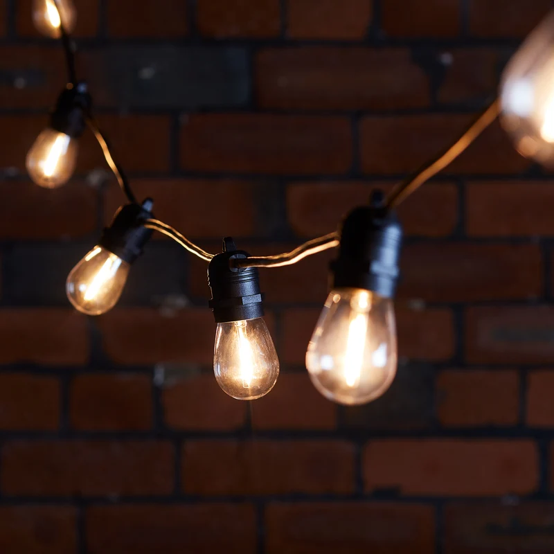 Ultimate Connect 95m 190er LED Lichterkette Glühbirnen warmweiß koppelbar schwarzes Kabel