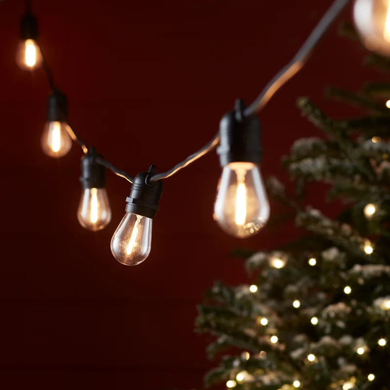 Ultimate Connect 95m 190er LED Lichterkette Glühbirnen warmweiß koppelbar schwarzes Kabel