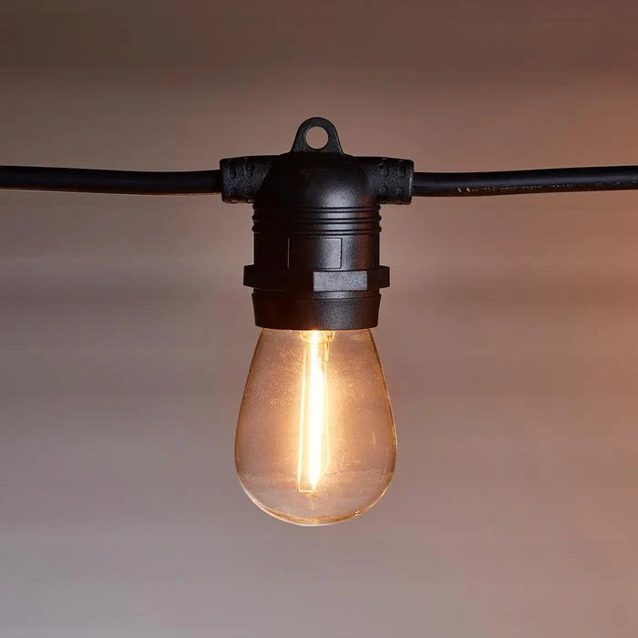 Ultimate Connect 75m 150er LED Lichterkette Glühbirnen warmweiß koppelbar schwarzes Kabel