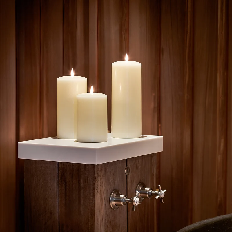 TruGlow® LED Stumpenkerzen Echtwachs Trio Ø 10cm