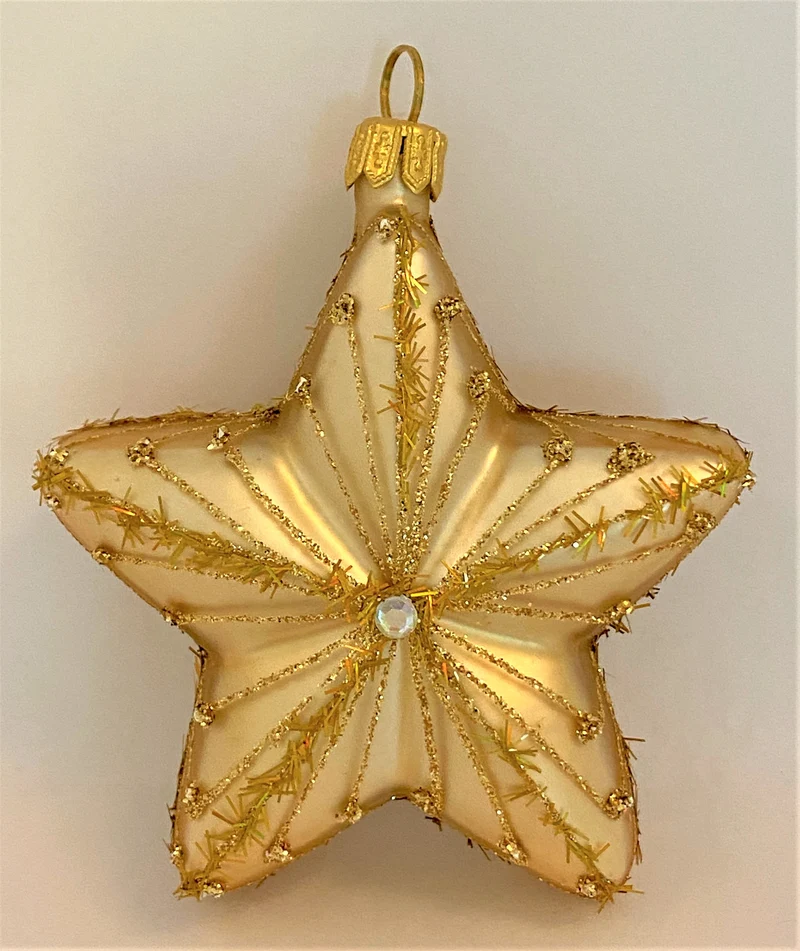 Stern, Gold matt mit Golddekor
