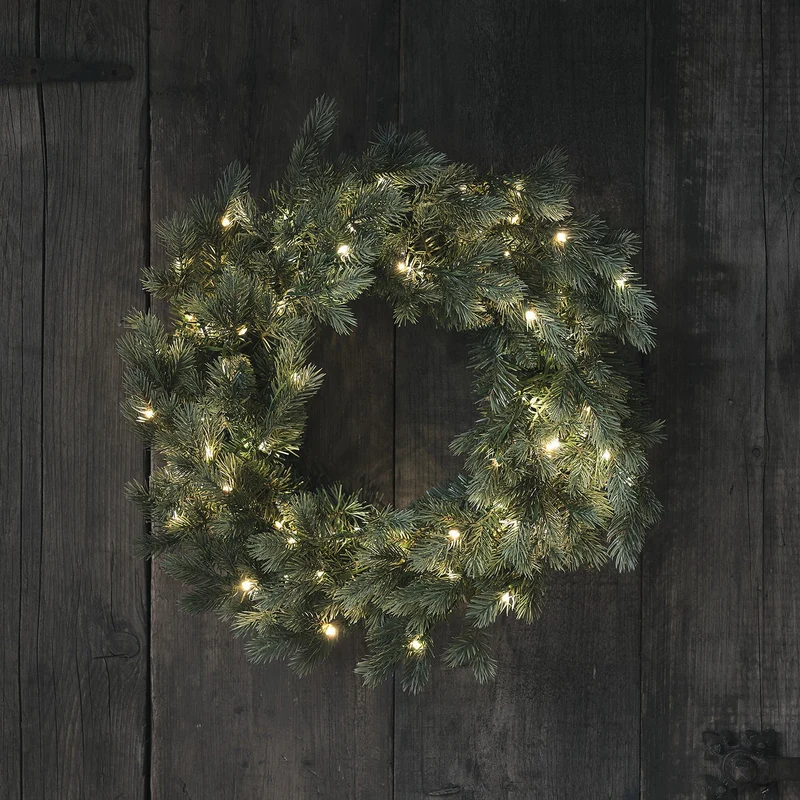 Weihnachtsdeko-Set Kranz, Girlande und Weihnachtsbäume Tannenzweige