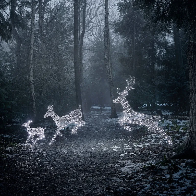 3er Set springende LED-Rentierfamilie L Harlow