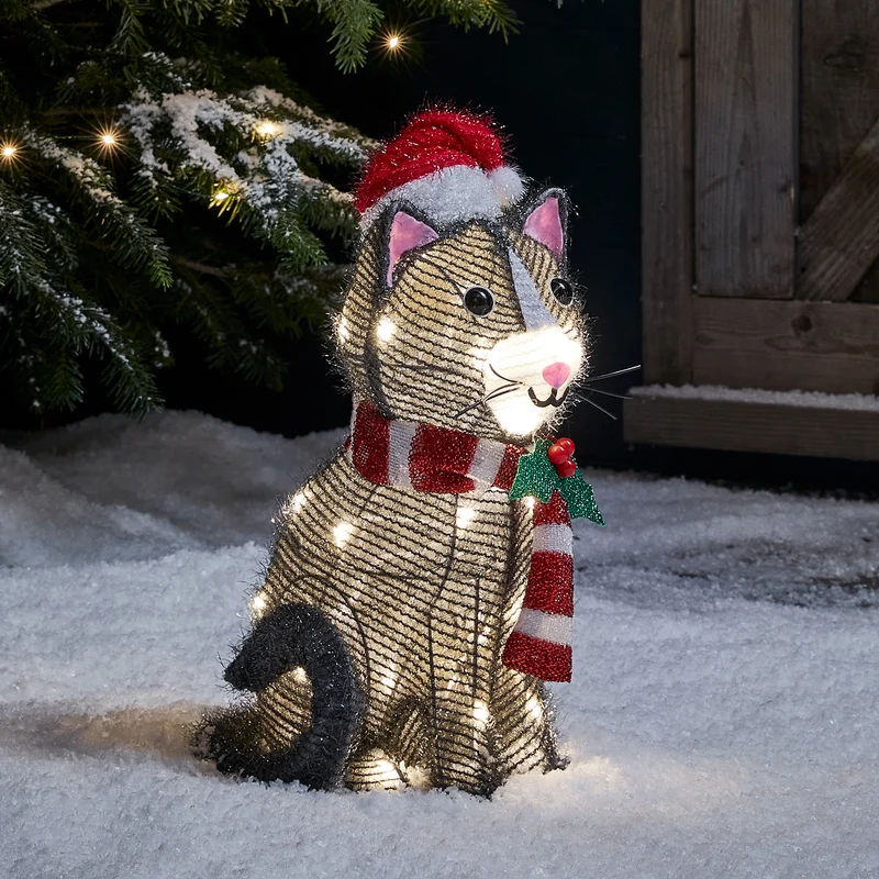 3er Set Weihnachtsfiguren außen Labrador, Westie und Katze