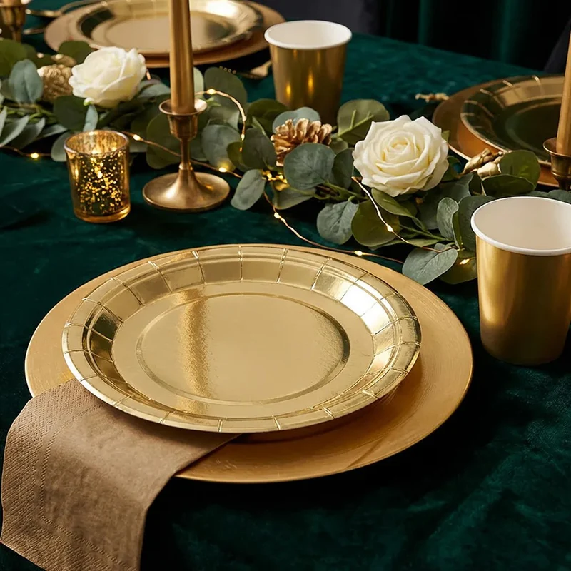 3-teiliges goldenes Tischset