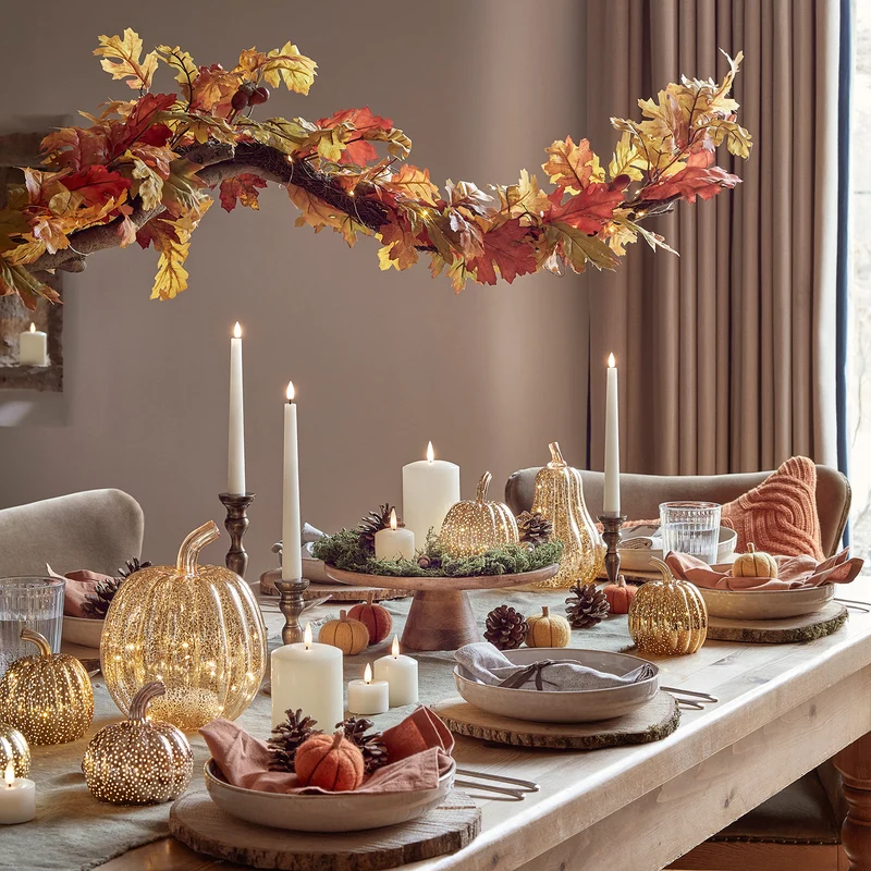 6er Set Herbstdeko Kürbisse aus Wolle