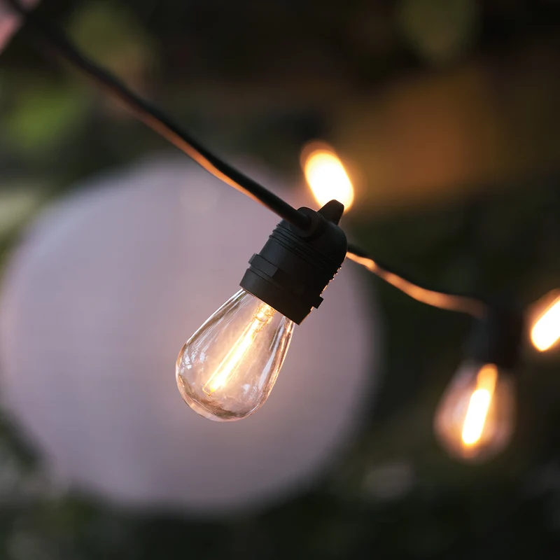 Ultimate Connect 70m 140er LED Lichterkette Glühbirnen warmweiß koppelbar schwarzes Kabel