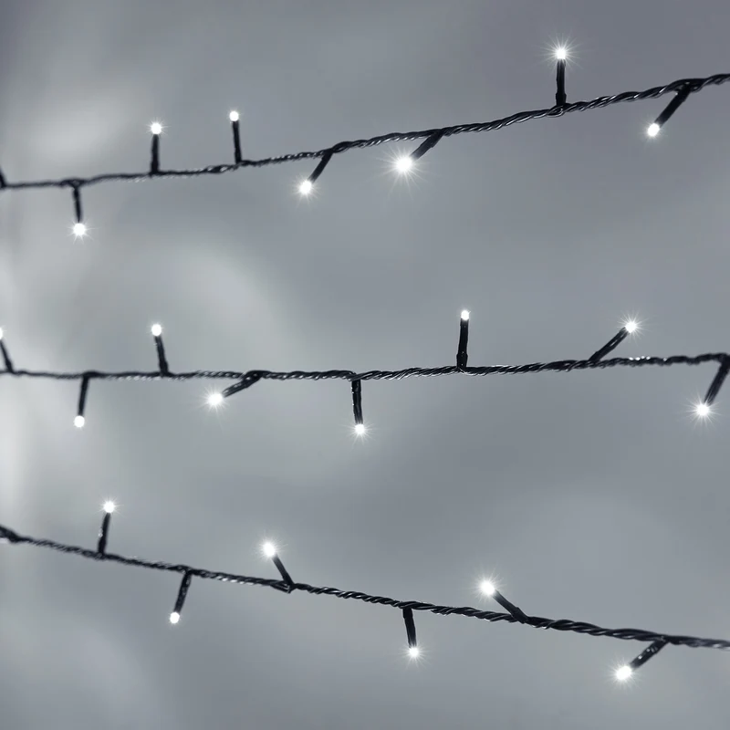 Essential Connect 30m 300er LED Lichterkette weiß koppelbar grünes Kabel