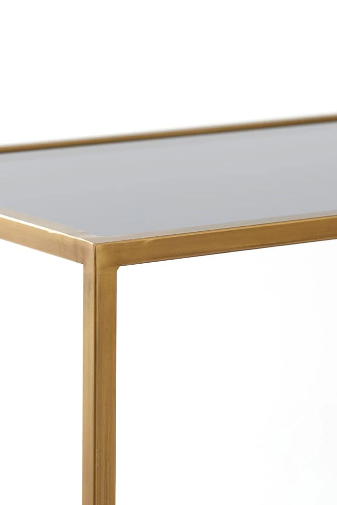 Konsolentisch AINO antik Bronze und Rauchglas