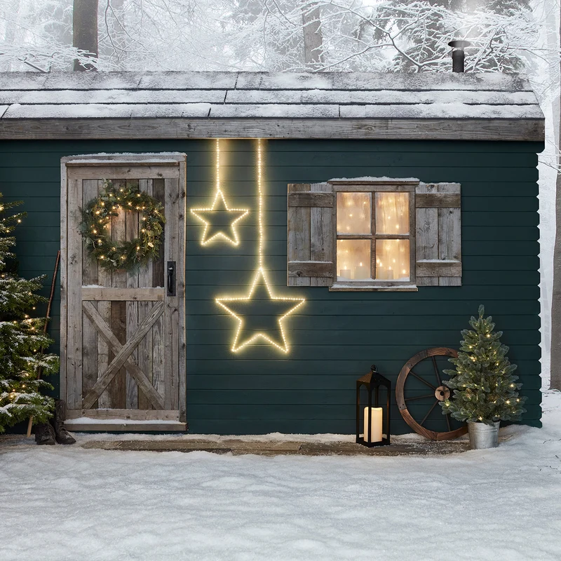 LED Stern Duo Weihnachtsbeleuchtung außen