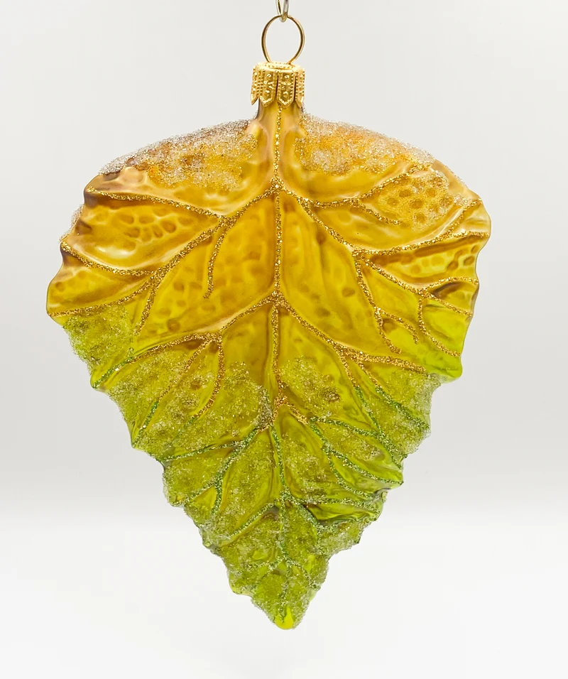 Blatt, grün/olive transparent, klein