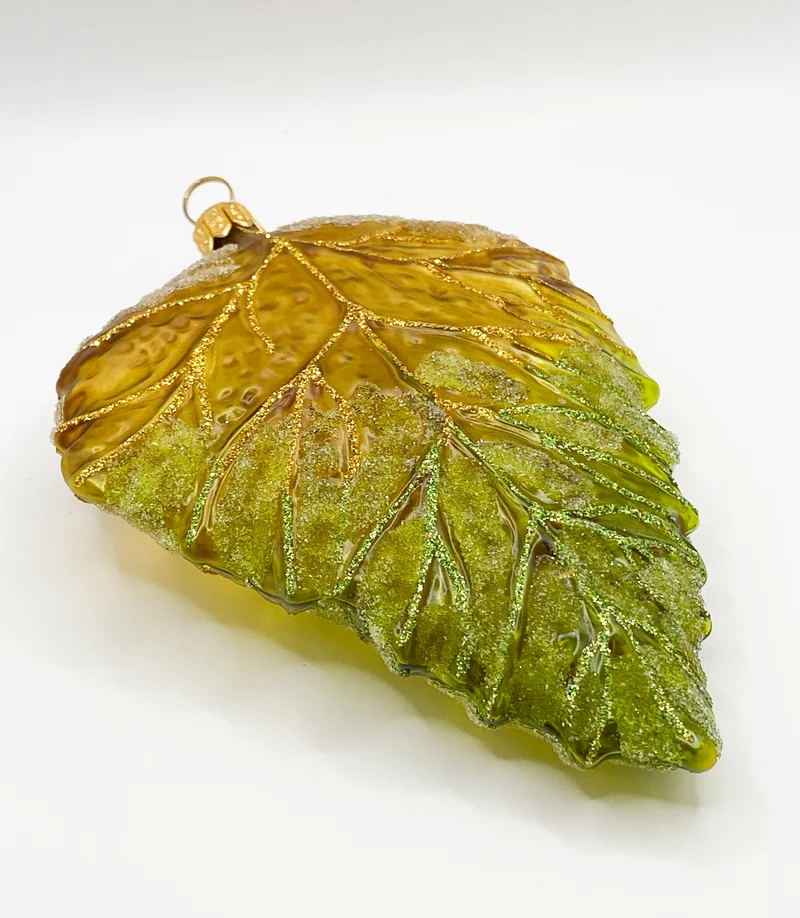 Blatt, grün/olive transparent, klein