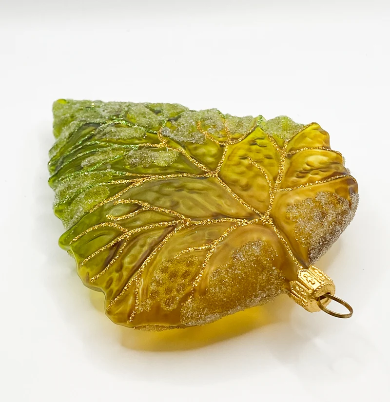 Blatt, grün/olive transparent, klein