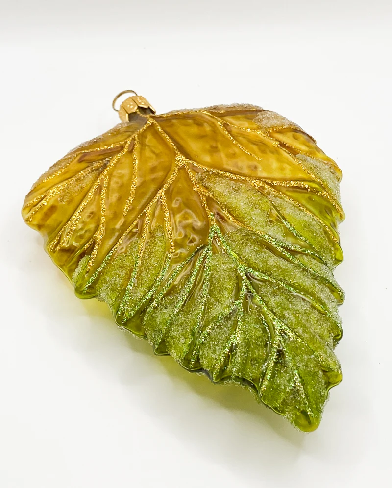 Blatt, grün/olive transparent, klein