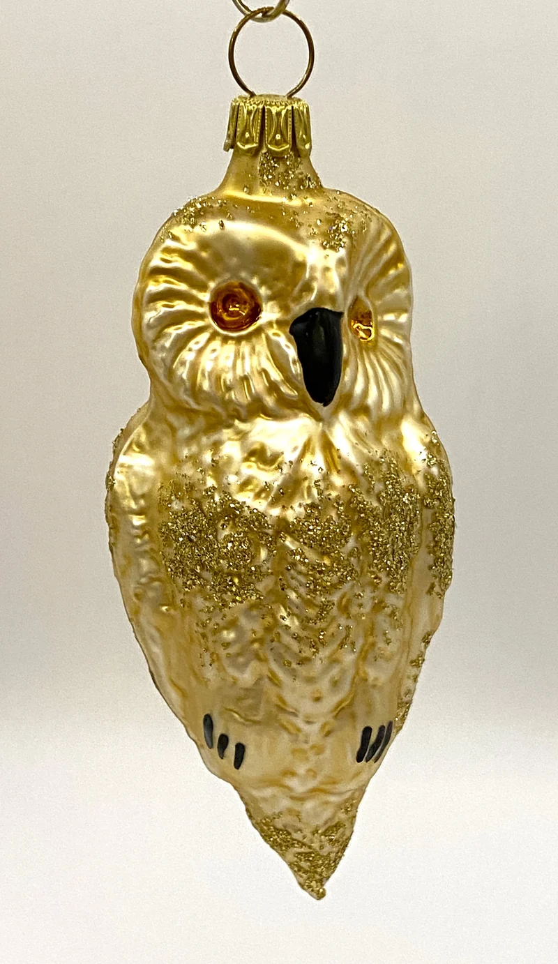 Klassische Weihnachts-Eule, Gold
