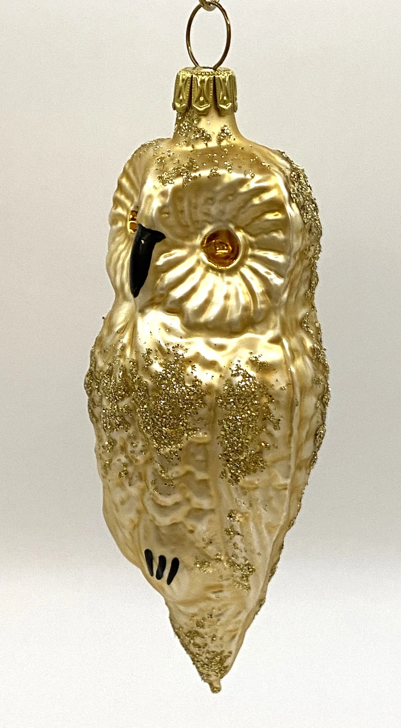 Klassische Weihnachts-Eule, Gold