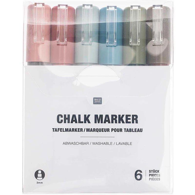 Rico Design Tafelmarker Set erdfarben 6tlg.
