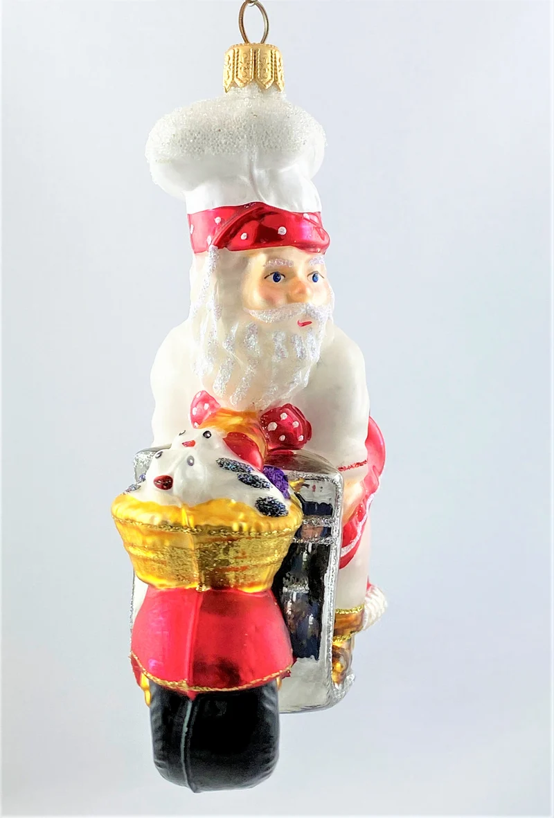 Koch-Santa bringt das Gemüse mit dem Motorroller