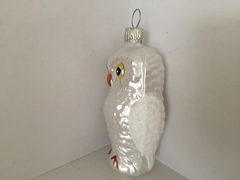 Klassische Weihnachts - Eule, Silber Weiss