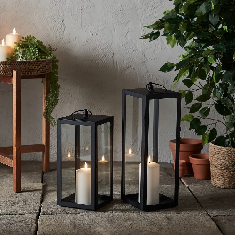 Große Bowen Gartenlaterne mit TruGlow® Outdoor Kerze