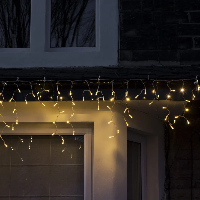 Core Connect 22m 704er LED Eiszapfen Lichterkette warmweiß koppelbar transparentes Kabel