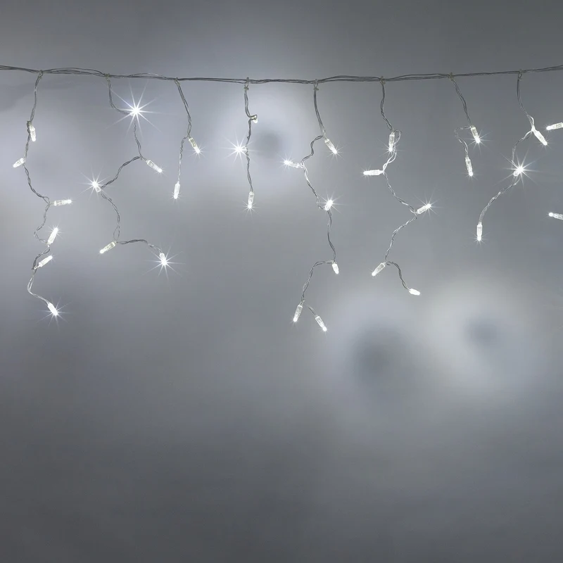 Core Connect 22m 704er LED Eiszapfen Lichterkette weiß koppelbar transparentes Kabel