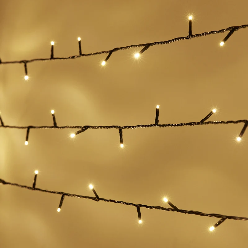 Essential Connect 40m 400er LED Lichterkette warmweiß koppelbar grünes Kabel