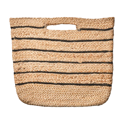Jute Tasche, schwarz/natur