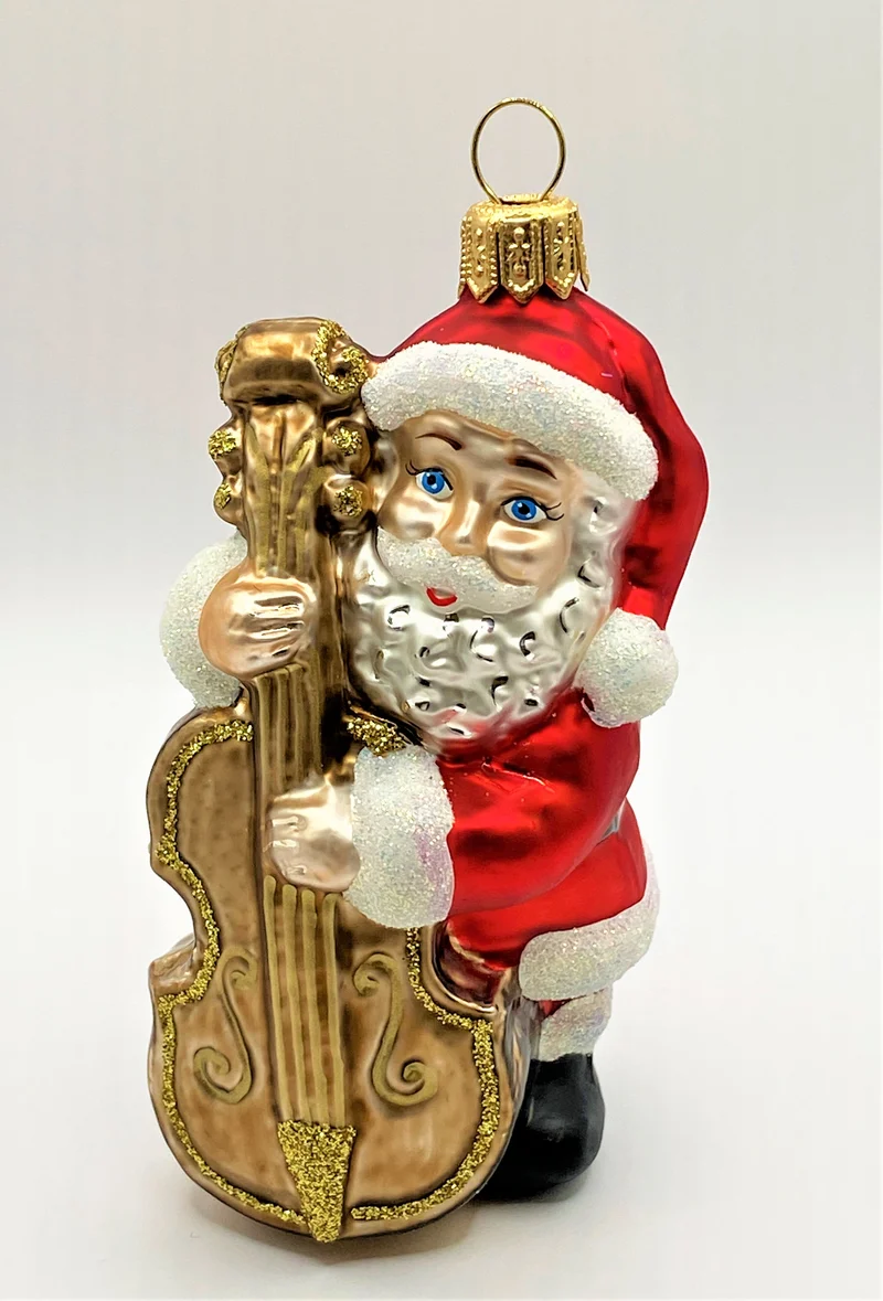 Weihnachtsmann spielt Kontrabass