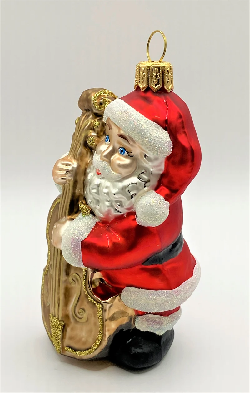 Weihnachtsmann spielt Kontrabass