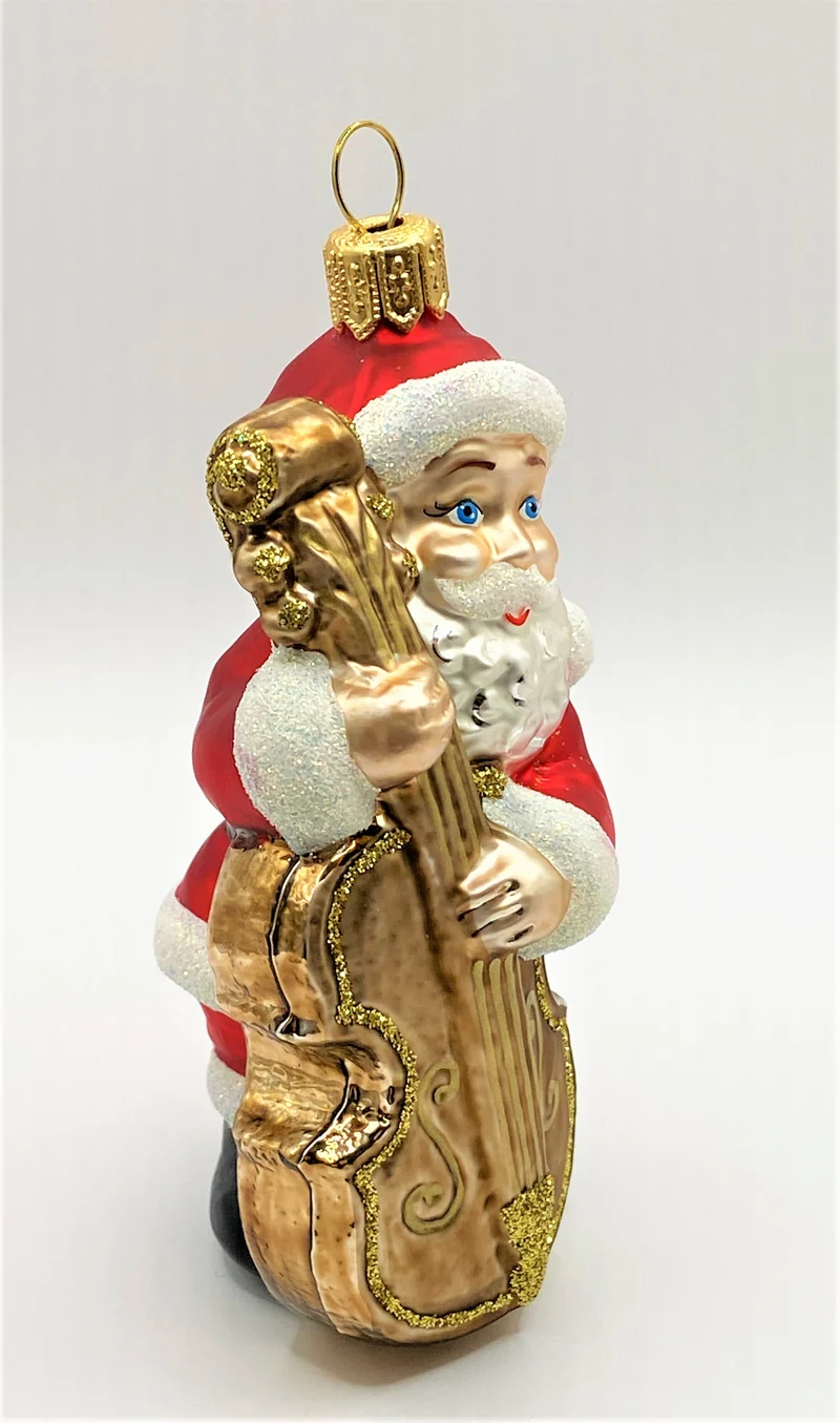 Weihnachtsmann spielt Kontrabass