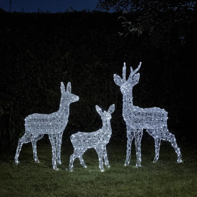 3er Set batteriebetriebene bicolor LED-Rentierfamilie L Swinsty