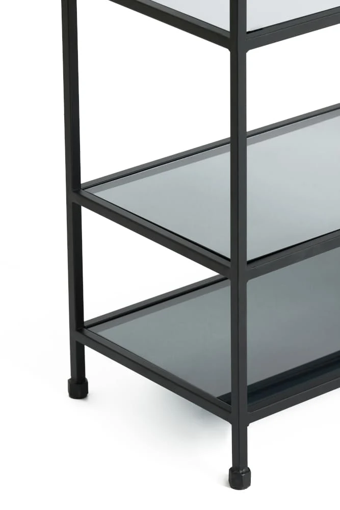 Konsolentisch AINO matt schwarz und Rauchglas