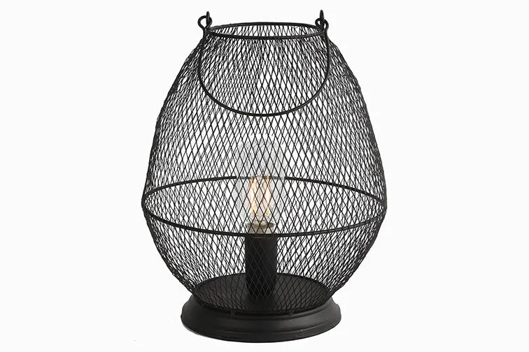 LED Windlicht Schwarz