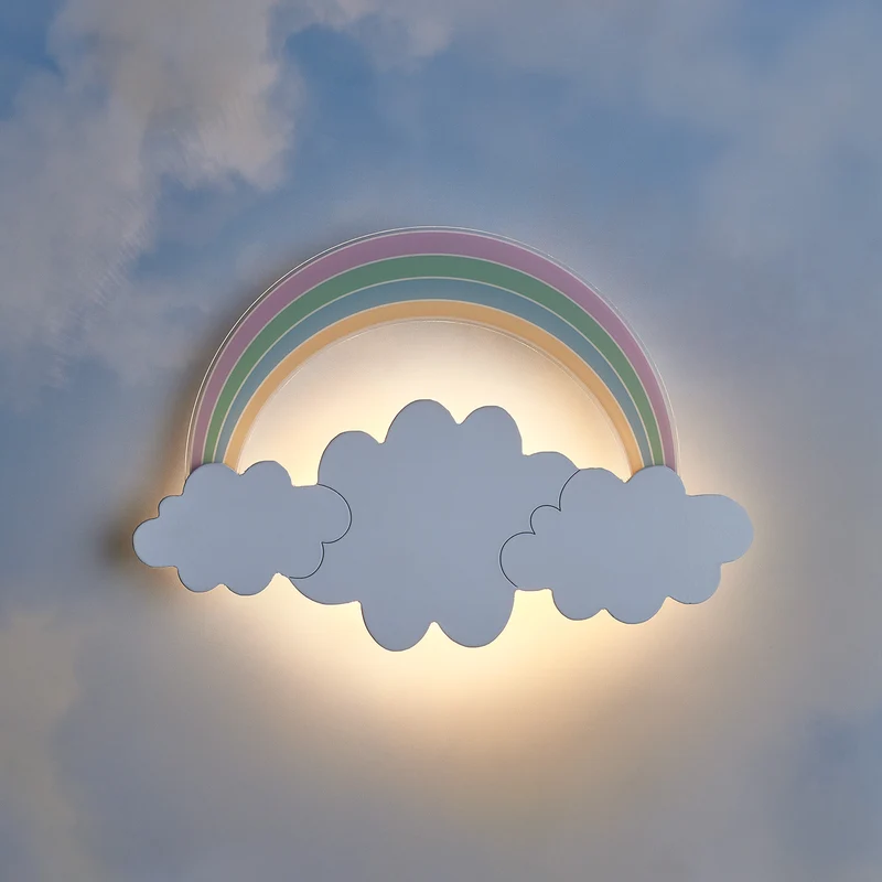 Regenbogen und Wolke Wandlampe Kinderzimmer