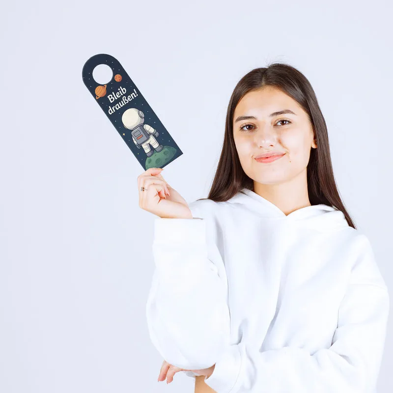 Weltraum Astronaut Bleib draußen! Komm rein! Türhänger