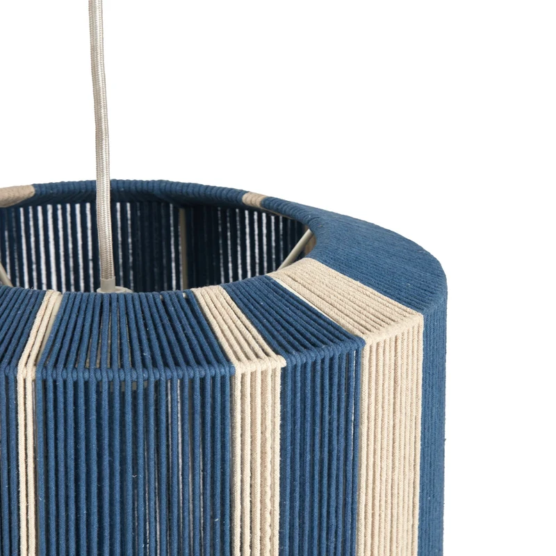 Hängeleuchte KOZANA in blau/creme Ø36x43 cm