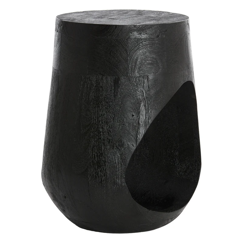 Beistelltisch PARALIA Mangoholz in schwarz 35x35x45 cm