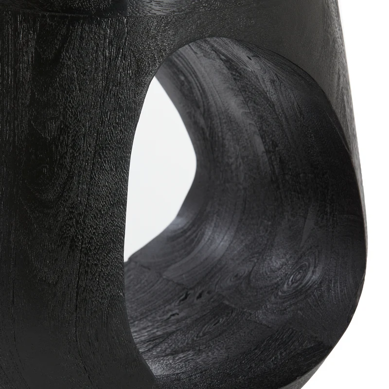 Beistelltisch PARALIA Mangoholz in schwarz 35x35x45 cm