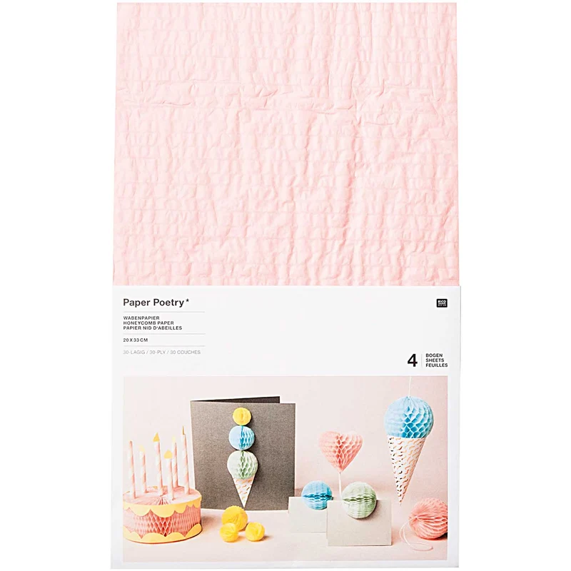 Wabenpapier pastel Mix
