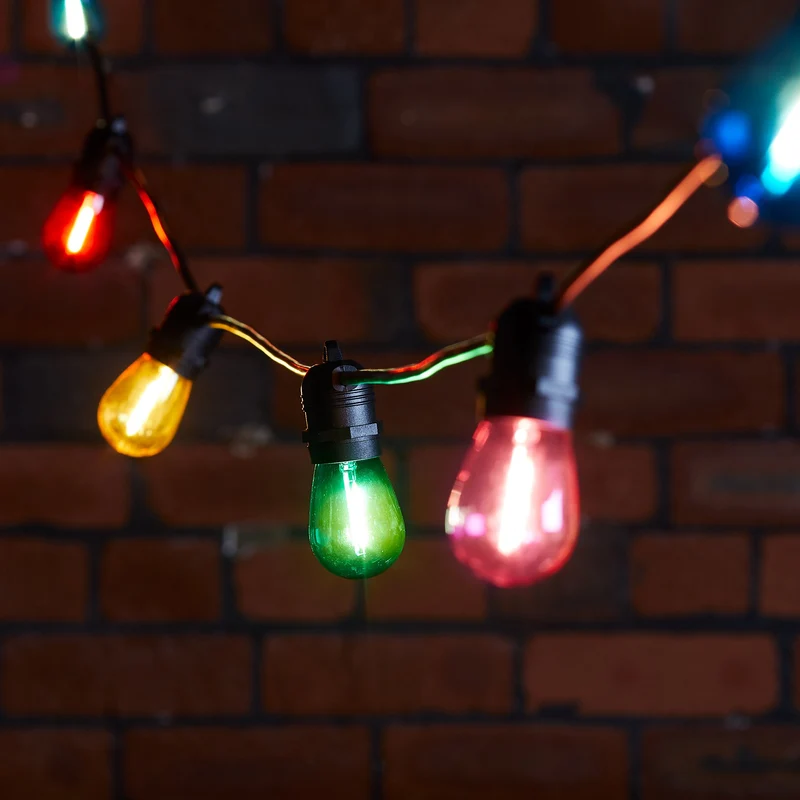 Ultimate Connect 90m 180er LED Lichterkette Glühbirnen bunt koppelbar schwarzes Kabel