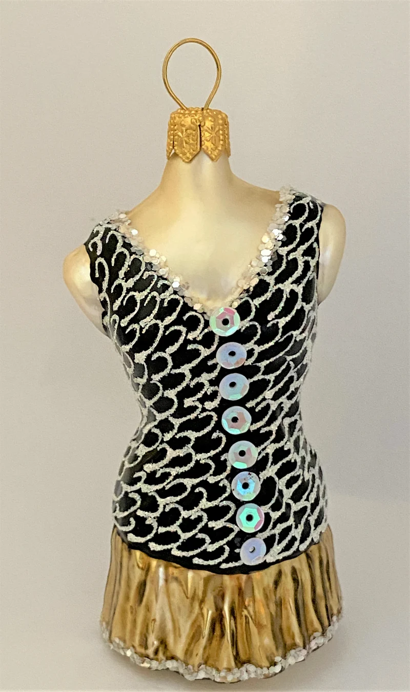 Kurzes gold schwarzes Kleid