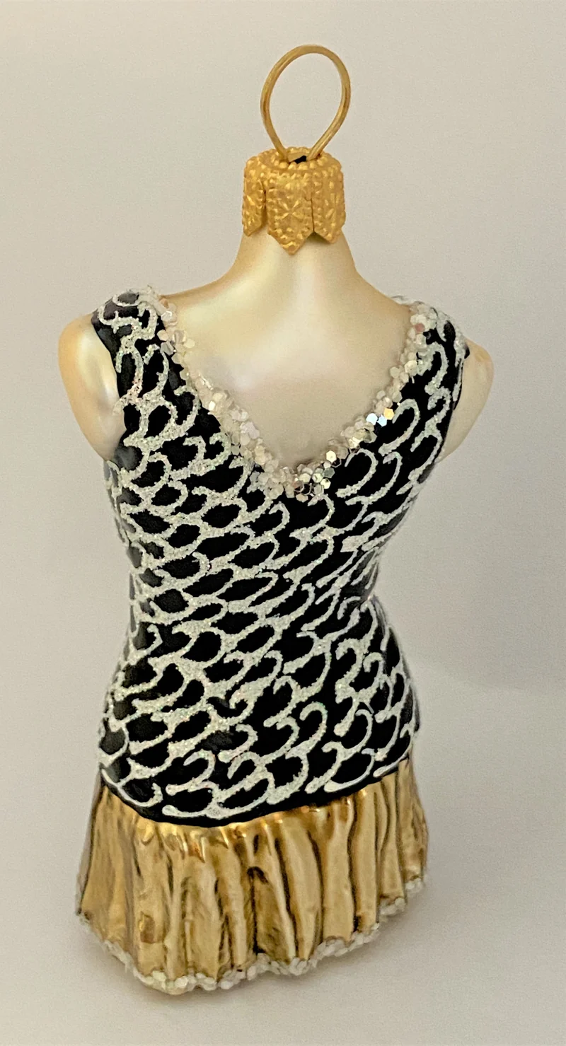 Kurzes gold schwarzes Kleid