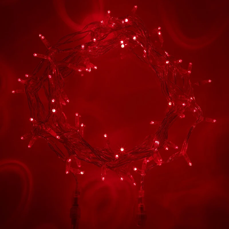 Core Connect 80m 800er LED Lichterkette rot koppelbar transparentes Kabel