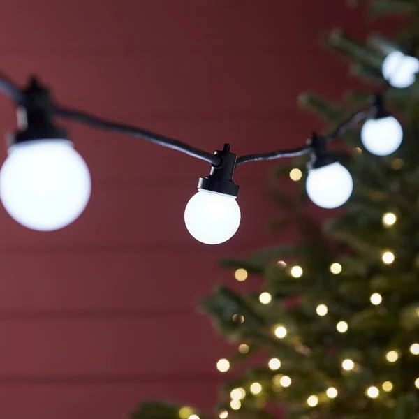 Pro Connect 65m 130er Party Lichterkette weiß koppelbar schwarzes Kabel